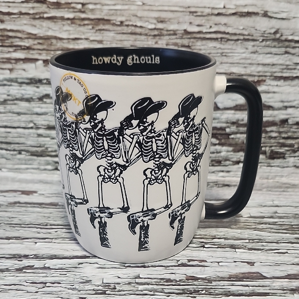 Halloween Cowboy Skeleton Ceramic Mug